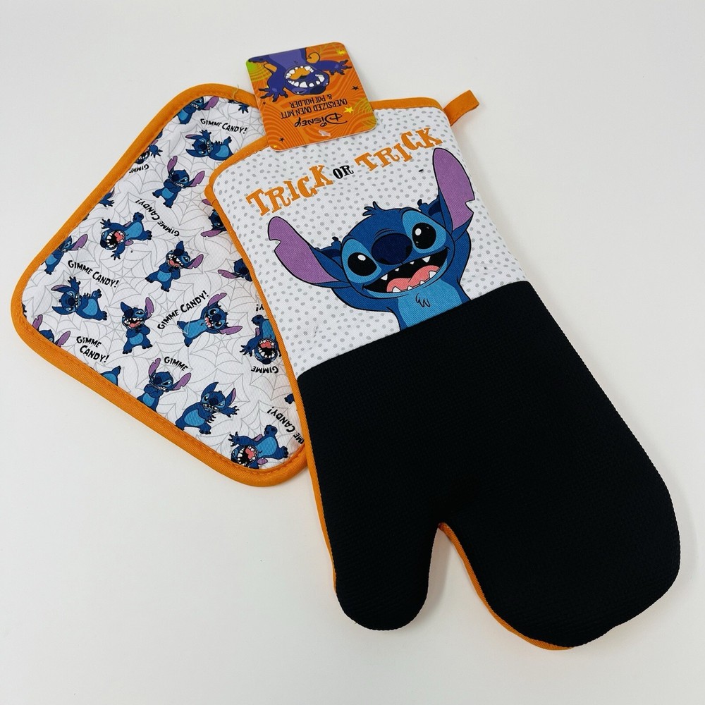 Disney Oversized Oven Mitt Pot Holder Lilo & Stitch Halloween Gimme Candy Treat