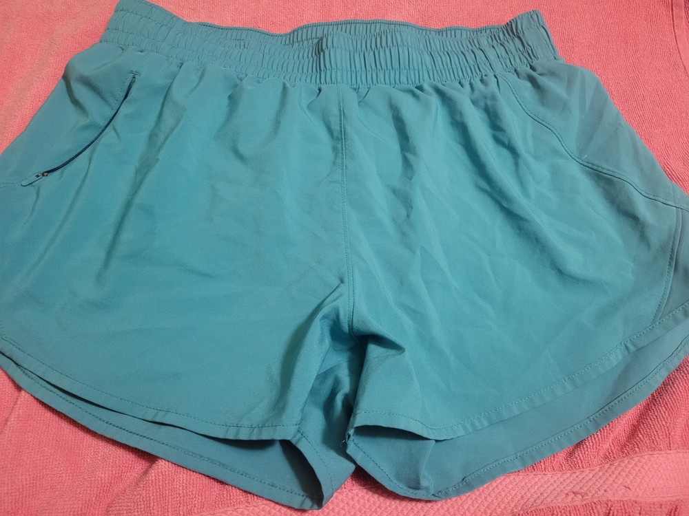 All in Motion Women's Blue Athletic Shorts Solid Lined Elastic Waist