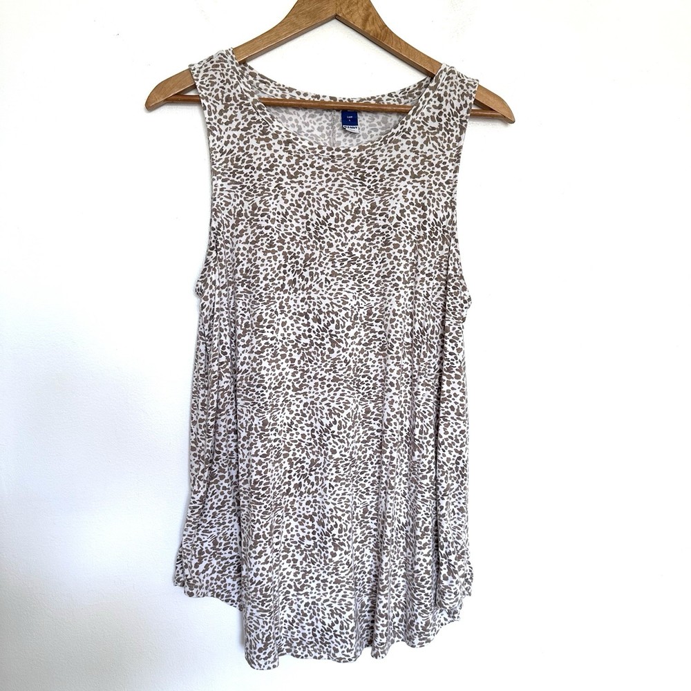 Old Navy Luxe Shirt Women’s Large Cheetah Leopard Sleeveless Pullover Top