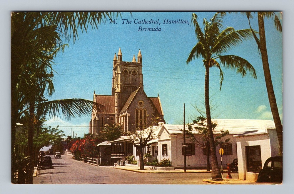 Bermuda- Hamilton The Cathedral Standard Souvenir Post Old PC Vintage Postcard
