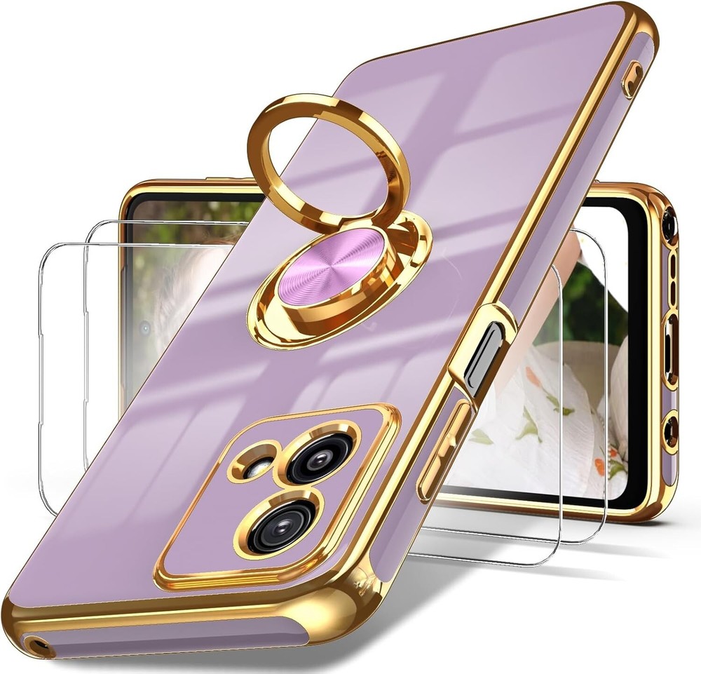 For Moto G Stylus 5G Case With 360° Ring Kickstand and Soft TPU Protective Cover