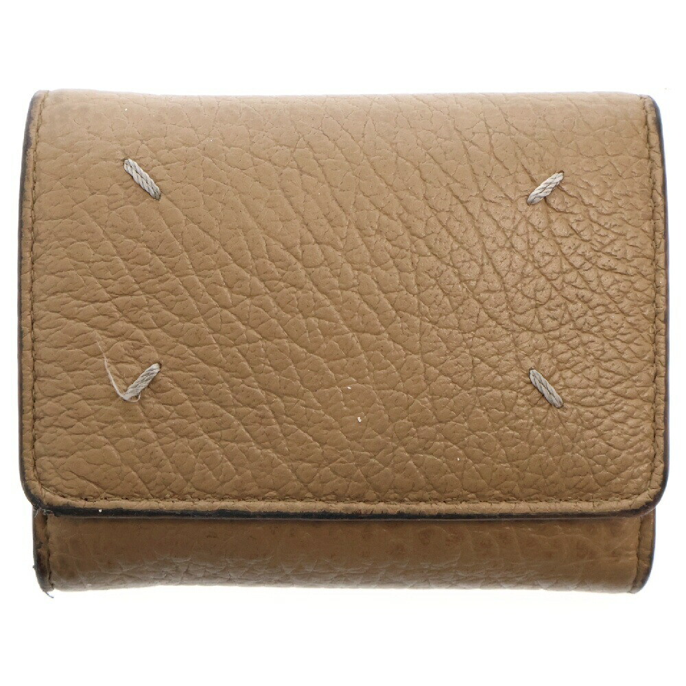 Martin Margiela Zip Compact Tri Fold Wallet Trifold Beige Sa3Ui0010 ES552