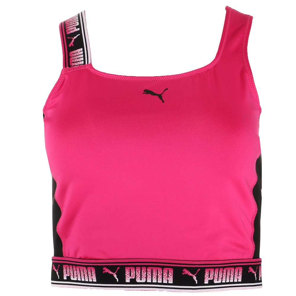 Puma Strong Branding Training Scoop Neck Athletic Tank Top Womens Pink Casual  A
