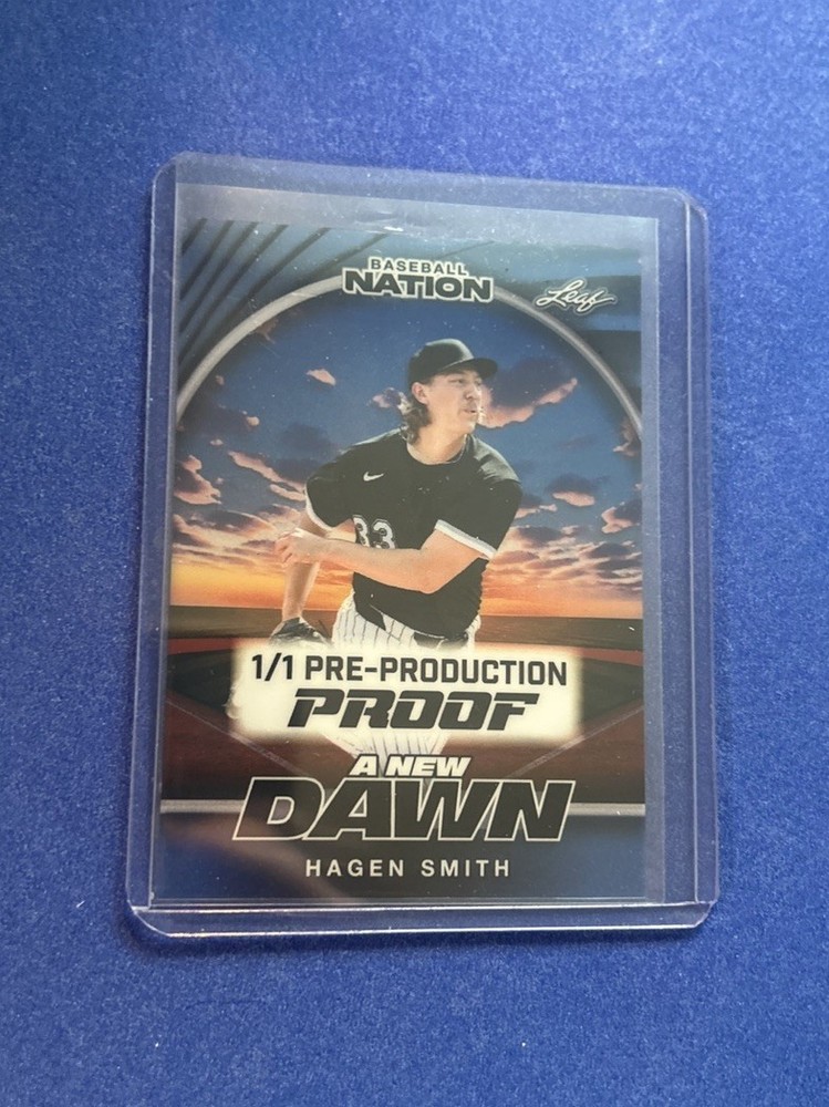 2025 Leaf Baseball Nation Blue Hagen Smith White Sox RC 1/1 pre production proof