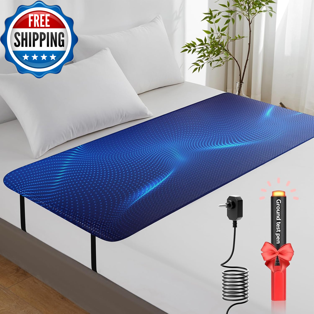Grounding Mat for Bed, Earth Connected Mattress Cover Grounding Pad Grounding Ki