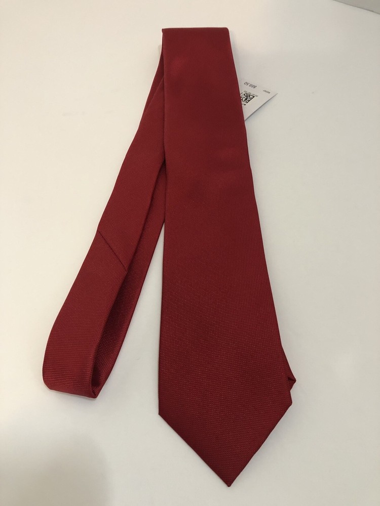 Calvin Klein Men Red Solid Skinny 3 Inch Silk Neck Tie B15