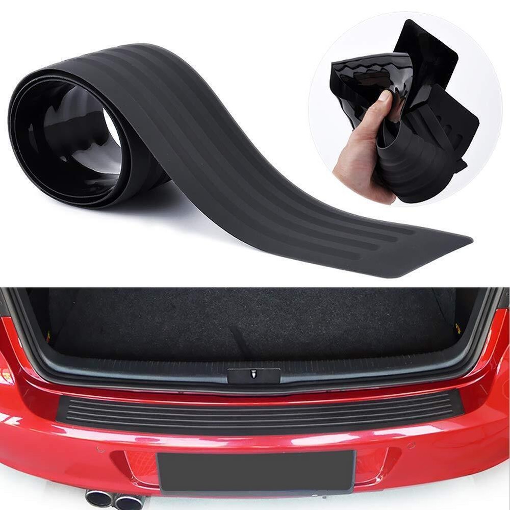 Rubber Car Rear Bumper Protector Trim Strip Trunk Sill Guard Scratch Pad Cover