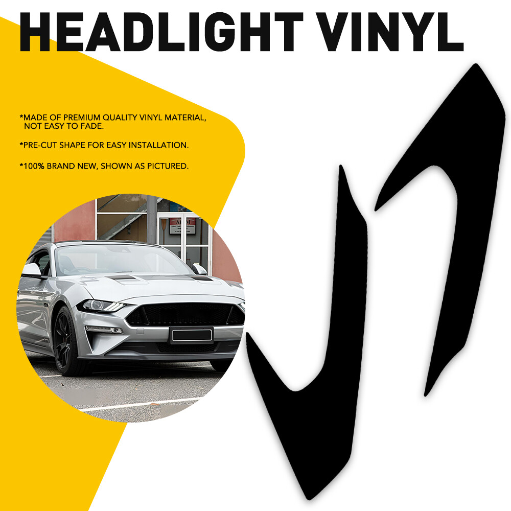 2PCS Smoke Tint Film Kit for 2018-2021 Ford Mustang Headlight Side Markers