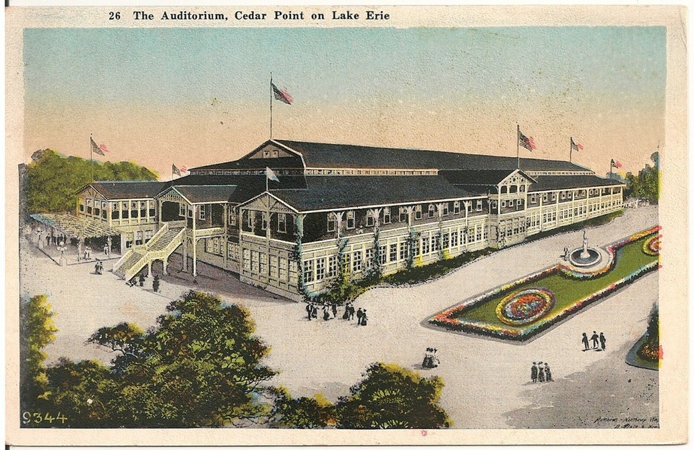 The Auditorium, Cedar Point on Lake Erie OH Postcard Amusement Park