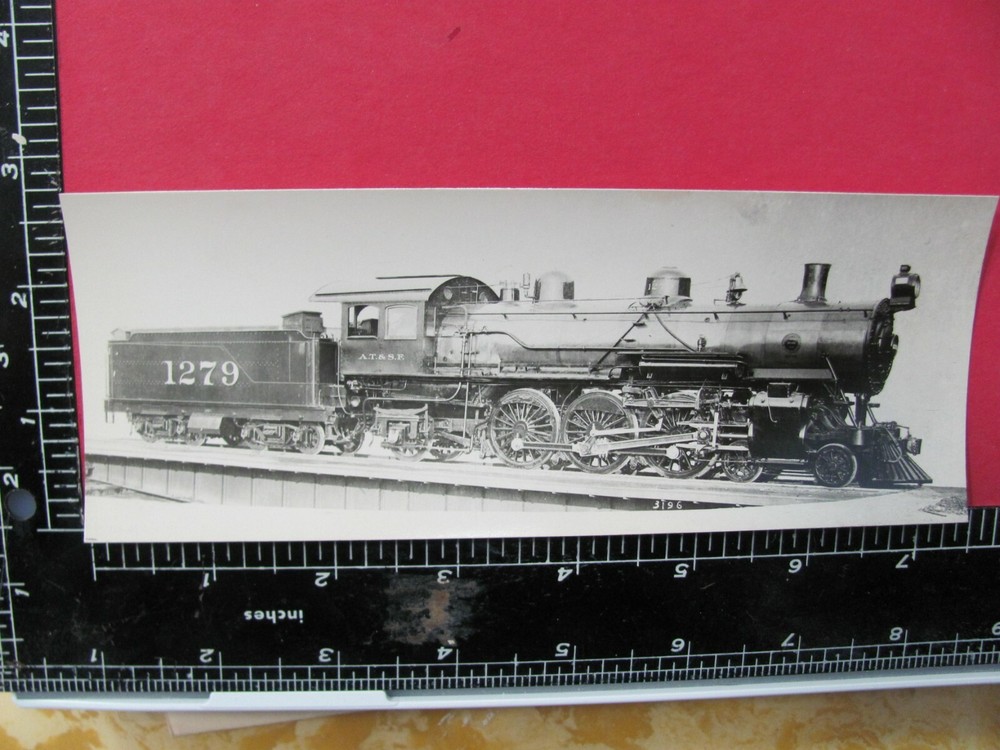 Atchison Topeka & Santa Fe Railroad Locomotive #1279 B&W Baldwin Builders Photo