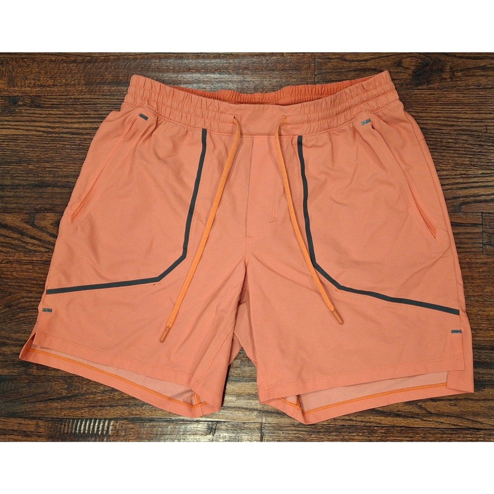 Lululemon Athletica Orange Lined Surge Shorts Men's Size Large