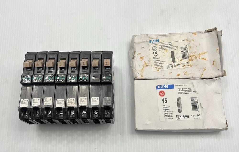 Lot Of 10 Eaton  15 A ARC FAULT AFCI CHFP115AF 15A 120/140V Circuit Breakers
