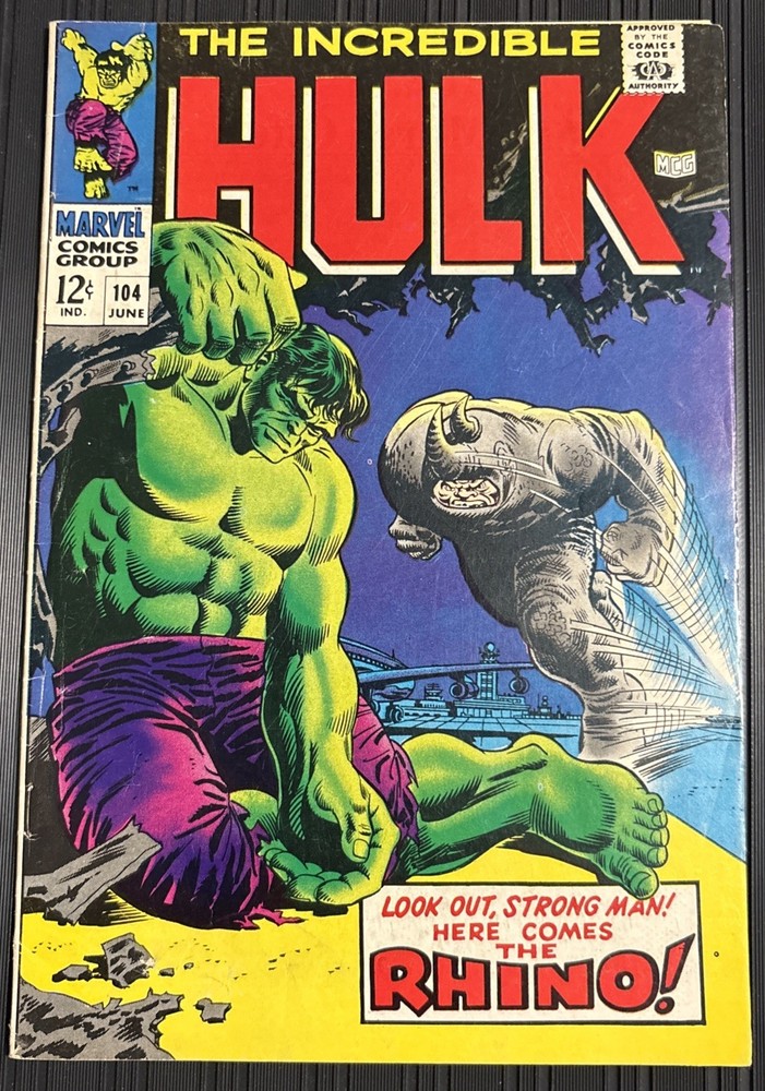 The Incredible Hulk #104 (Marvel Comics - 1968) High Grade - Silver Age - Rhino!