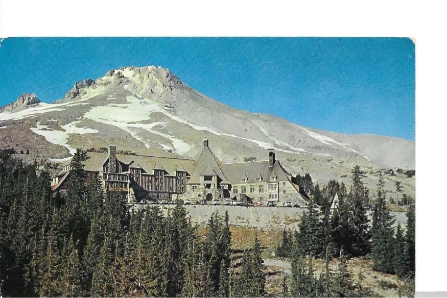 Vintage Chrome Postcard Timberline Lodge Mt Hood OR PM 1962 010015