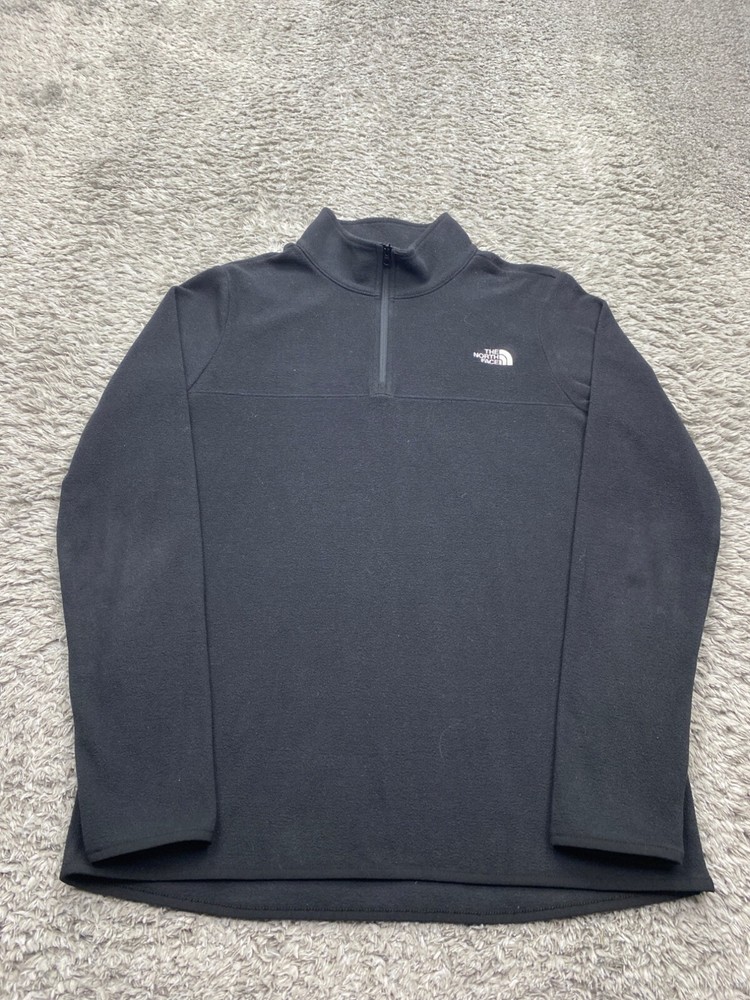 The North Face Sweater Women Medium TKA Glacier 1/4 Zip Black Fleece Pullover