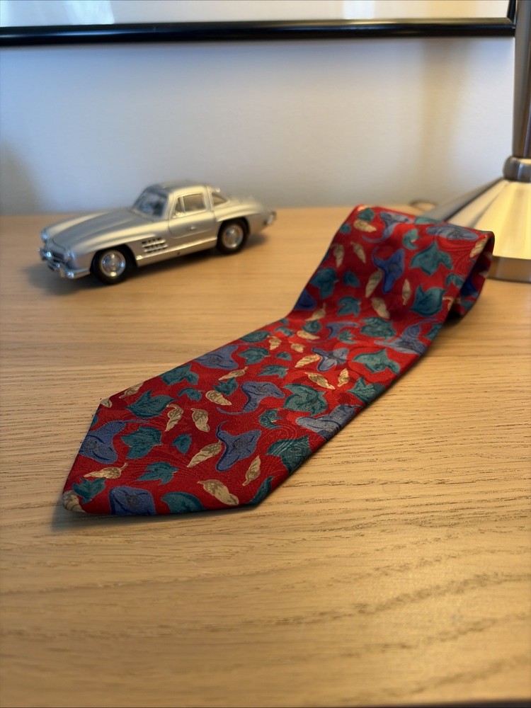 Christian Dior Monsieur Floral Red Men's Tie Made In USA