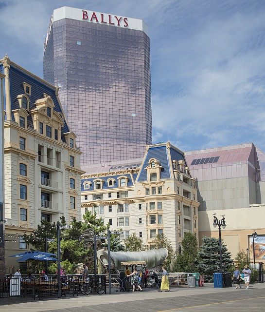 Hotels along the boardwalk near the Steel Pier in Atlantic City, New Jersey