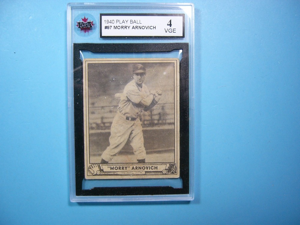 1940 Play Ball Gum MLB Baseball Card #97 Morry Arnovich KSA 4 VG/EX Condition