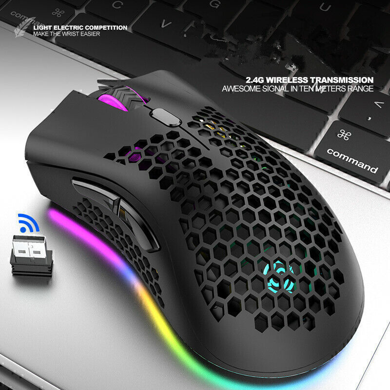 Hollow RGB Rechargeable Wireless Gaming Mouse for PC & Laptop