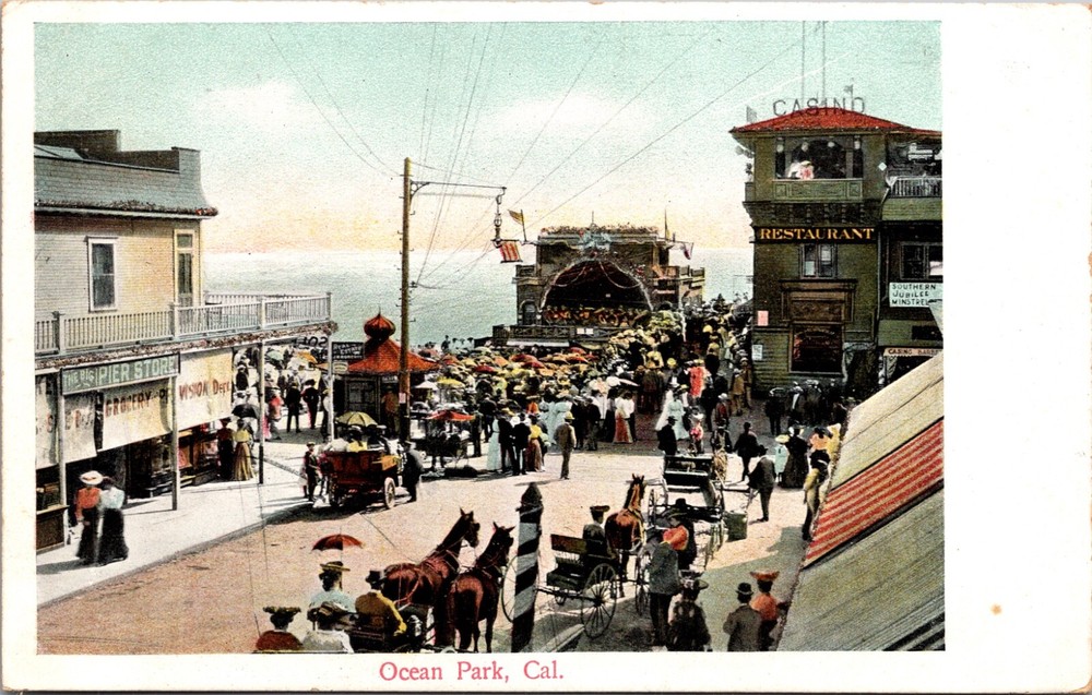 PC Casino, Restaurant, Band Stand, The Big Pier Store in Ocean Park, California