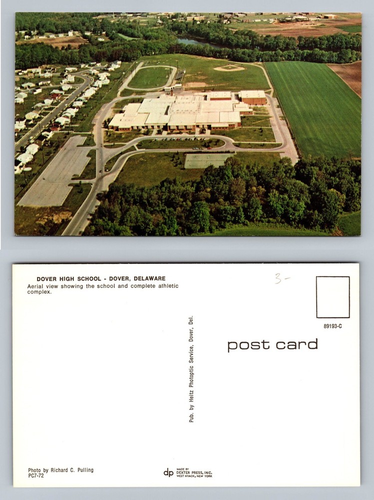 Dover, DE-Delaware, Dover High School Aerial Field View, Vintage Postcard