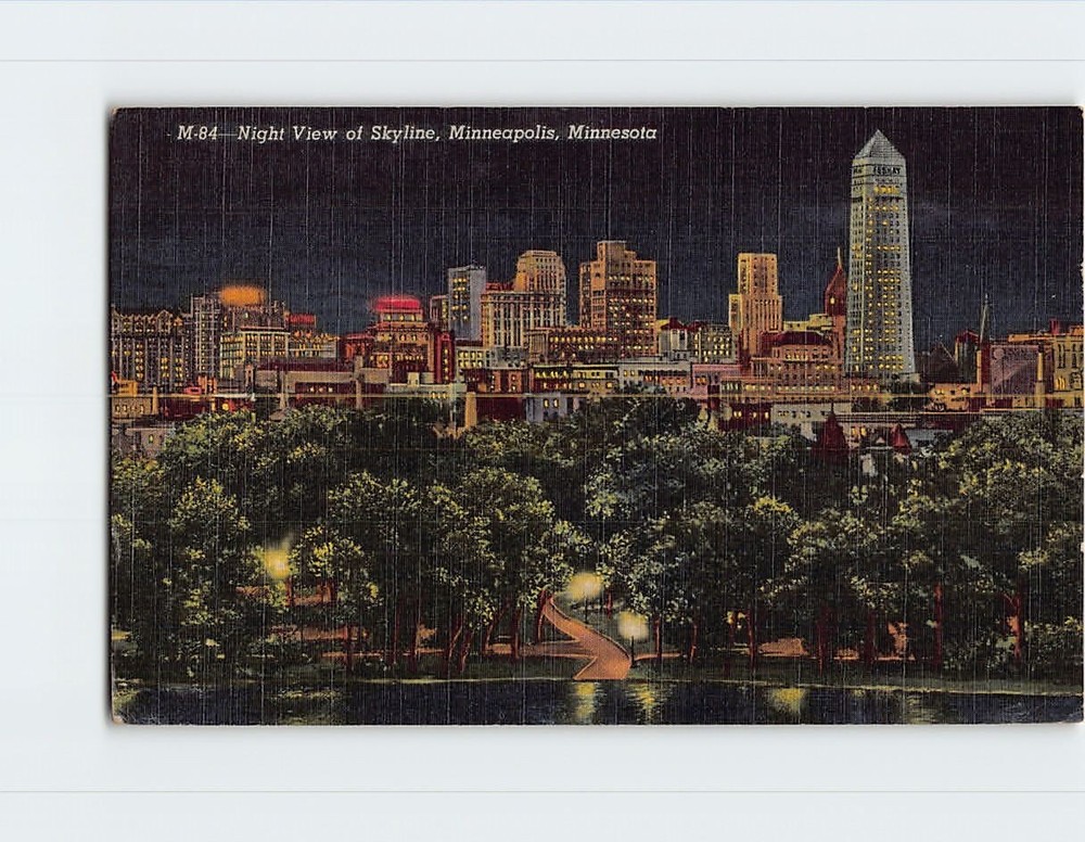 Postcard Skyline of Downtown Minneapolis Minnesota USA