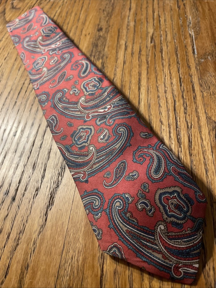Vintage EUC Brooks Brothers Silk Paisley Tie USA Made Black Label