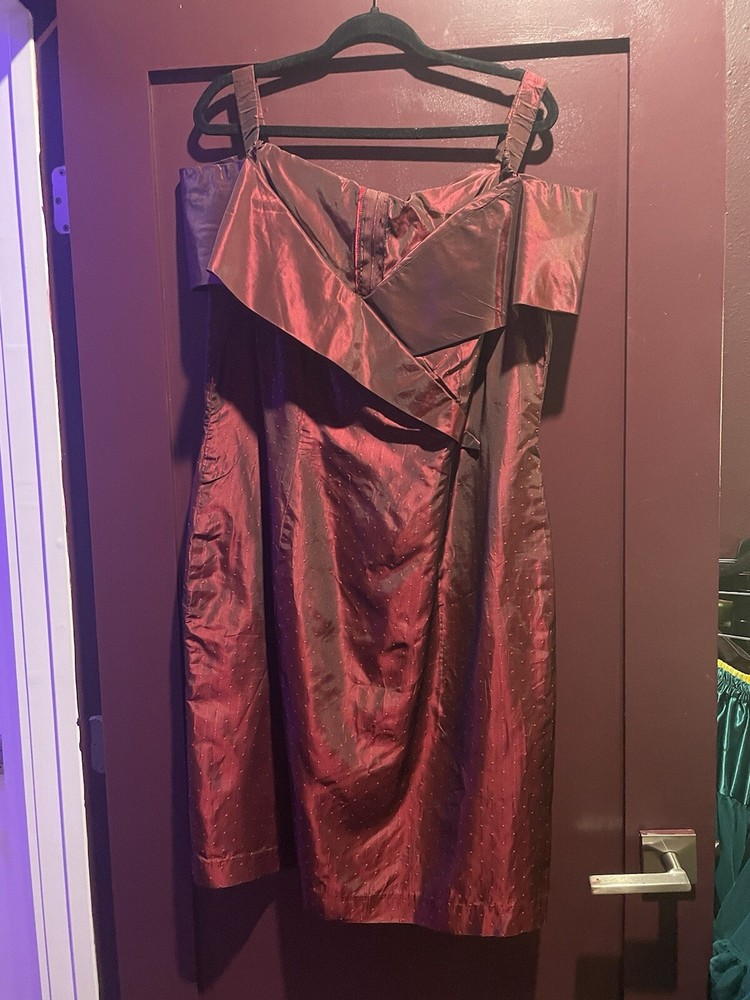 Plus wiggle burgundy cocktail dress pinup sz 2X