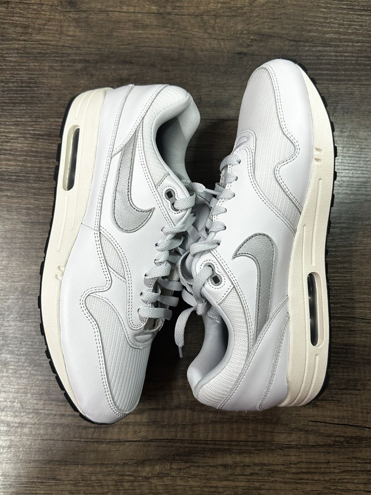 Nike By You Air Max 1 White Silver FQ8790-900 Women's 13 / Men's Size 11.5