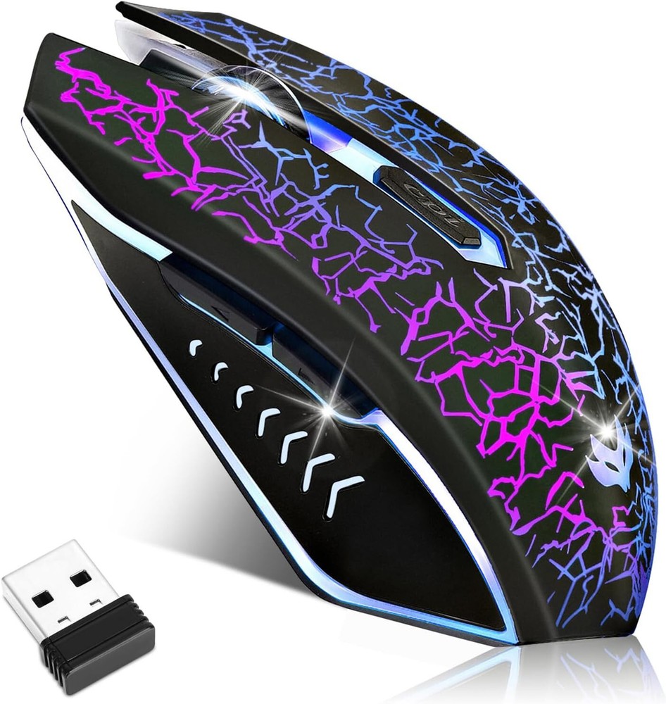 Wireless Rechargeable Gaming Mouse with RGB LED Lights for PC Laptop