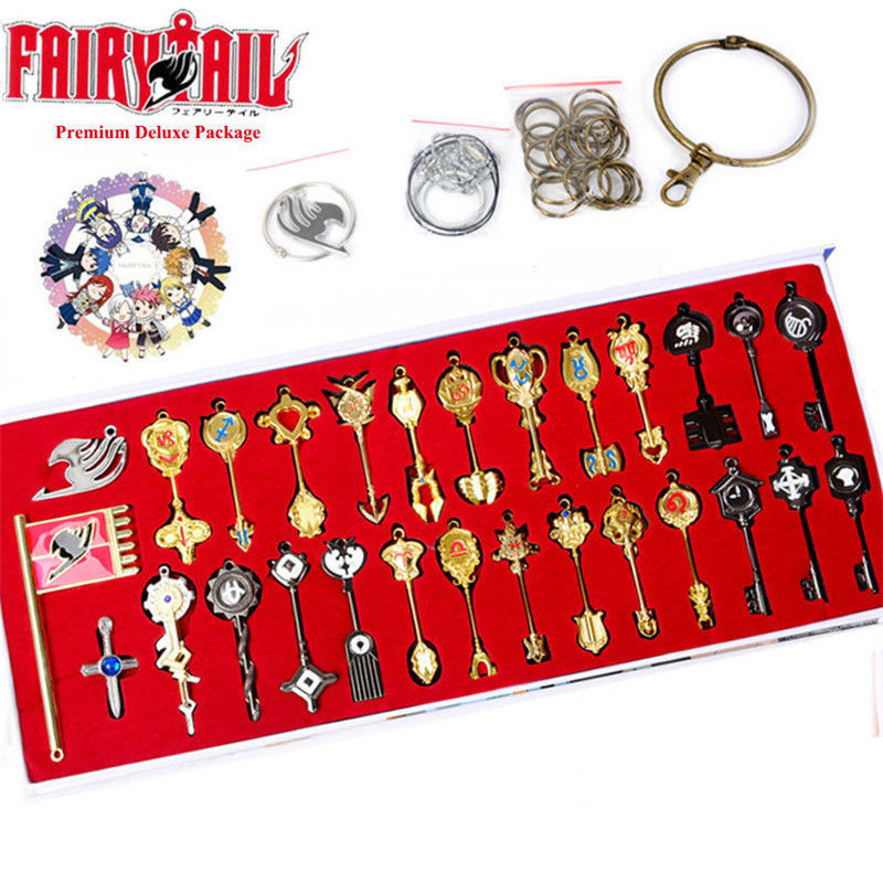 Fairy Tail Lucy Heart Celestial Spirit Key Pendant Necklace + Box Set