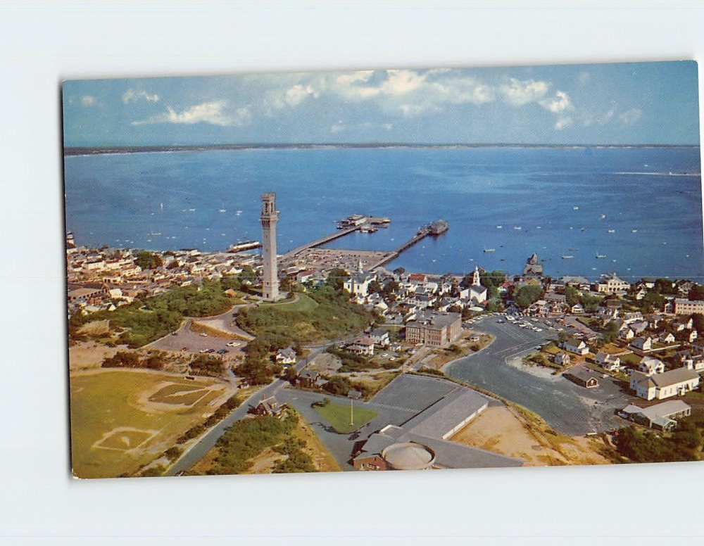 Postcard Aerial View of Provincetown Cape Cod Massachusetts USA