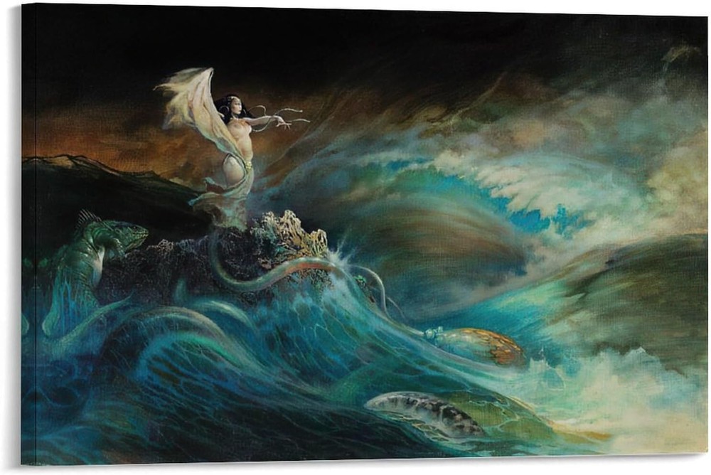 Frank Frazetta - Sea Witch Fantasy Wall Art PosterWall Poster Art Canvas