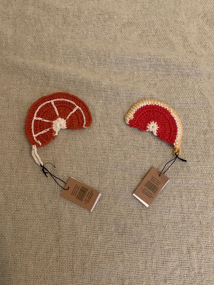 Creative Co-op 5-inch Crocheted Fruit-Shaped Dish Scrubber NWT