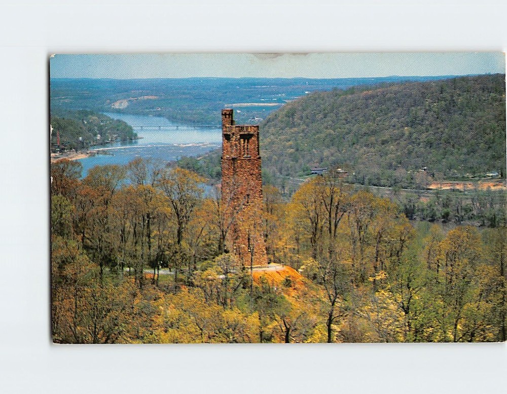 Postcard Aerial View Of Bowmans Hill And Tower Washington Crossing Park PA USA