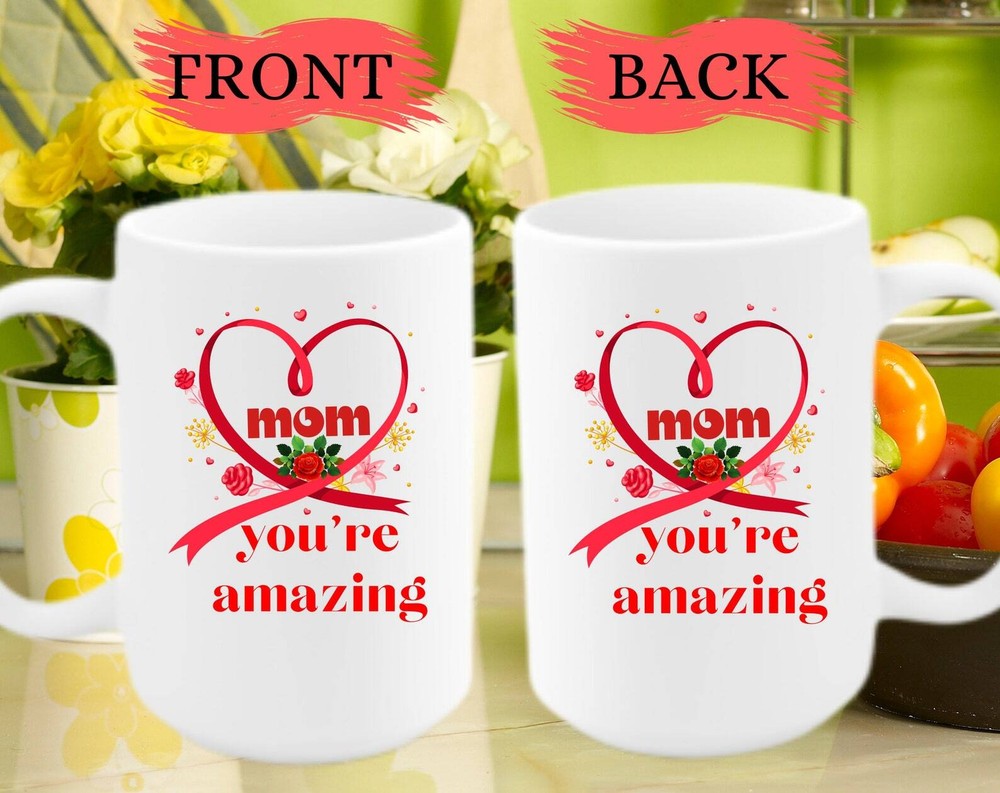 Personalized New Mom Mug - Multiple Color Handle Options for Mother's Day Gift