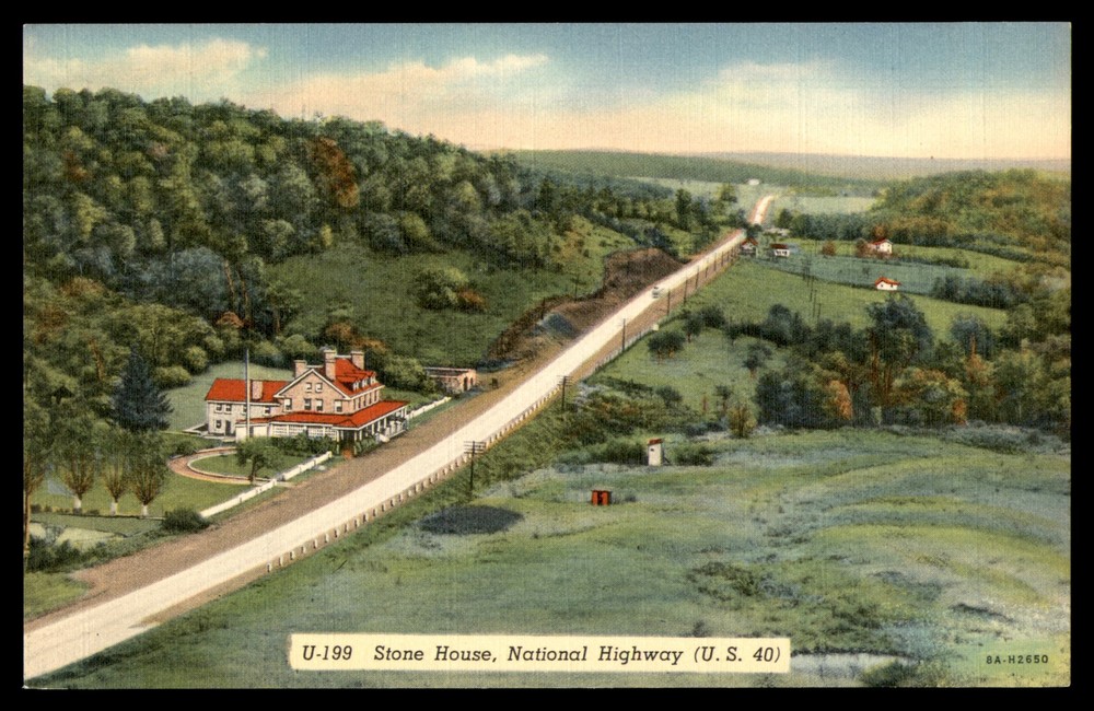 Postcard Stone House on National Highway, PA