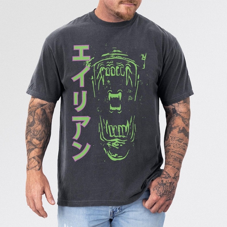 Alien Xenomorph Shirt: Japanese Horror Movie Graphic Tee