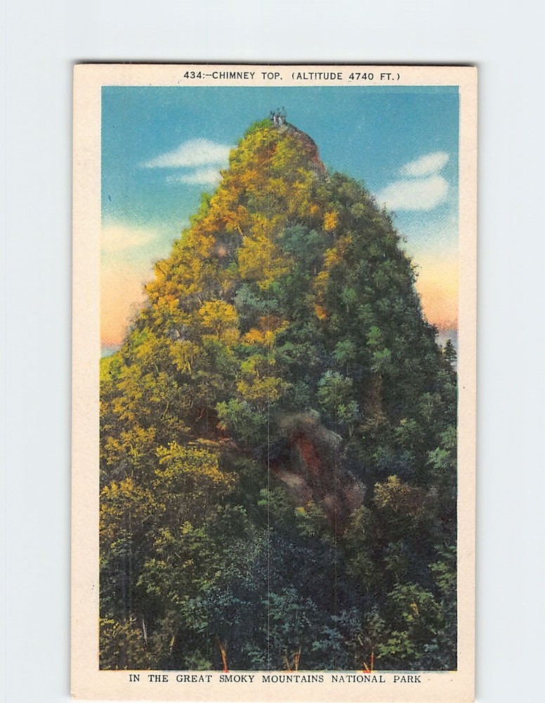 Postcard Chimney Tops Great Smoky Mountains National Park Tennessee USA