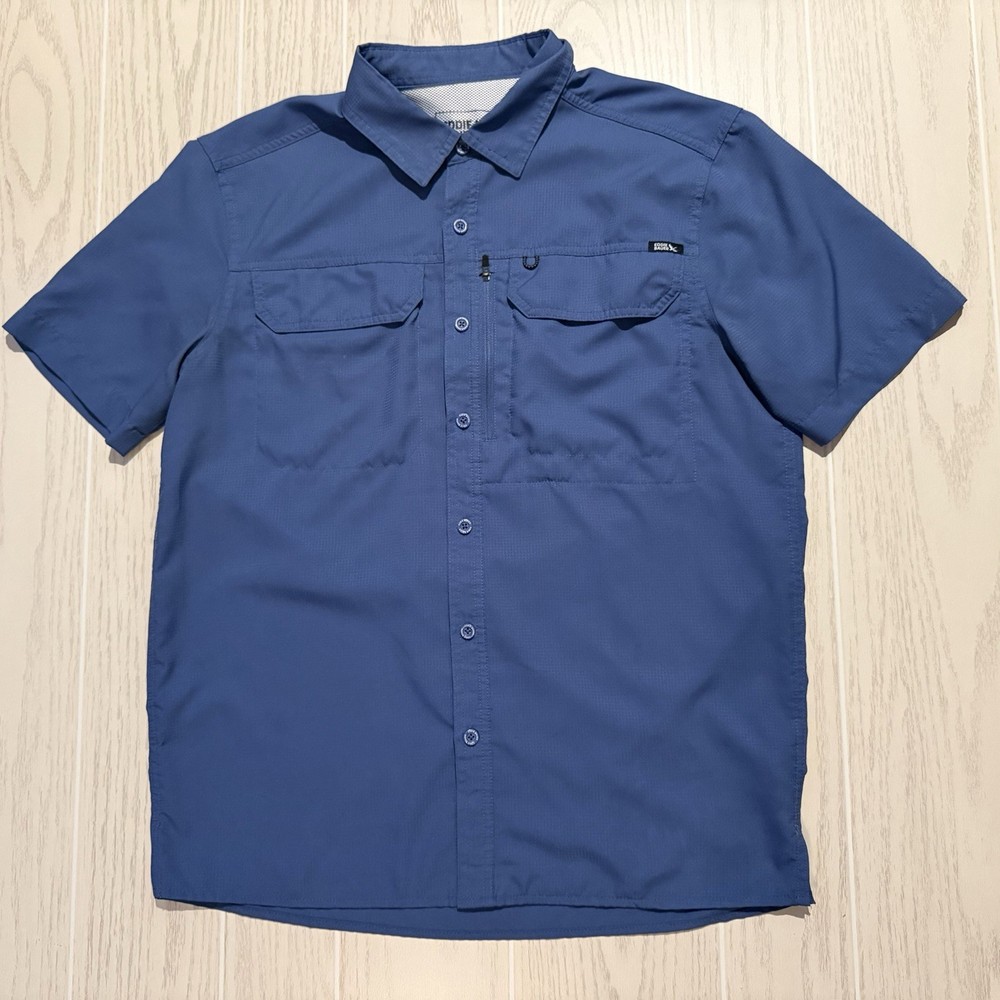 Eddie Bauer Shirt Men’s S Blue Short Sleeve Fishing Hiking Vented Performance