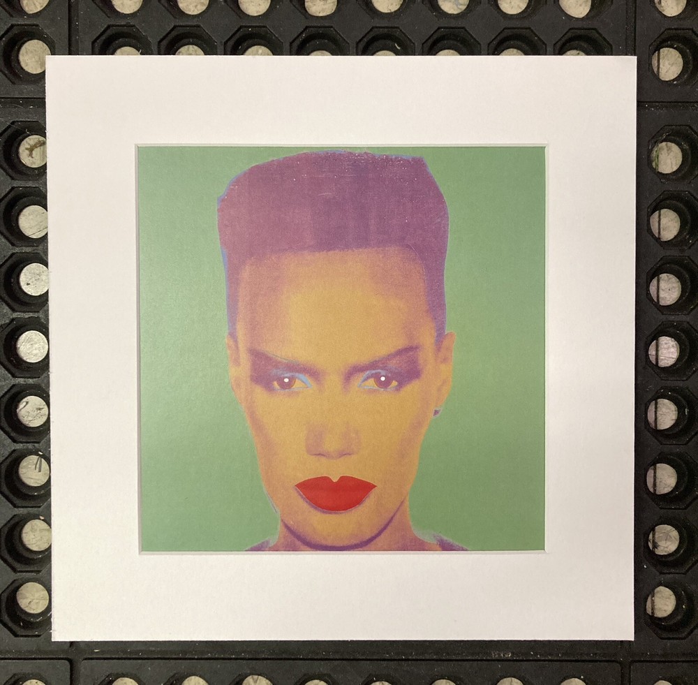 Vintage Andy Warhol Grace Jones 1986 Framed Art 12x12 Acid-Free Mat-image
