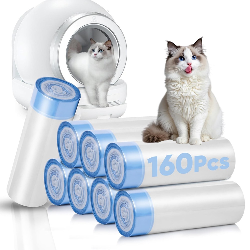 160 Count Cat Litter Box Liners Compatible with Litter Robot 3 & 4, Cat Litte...