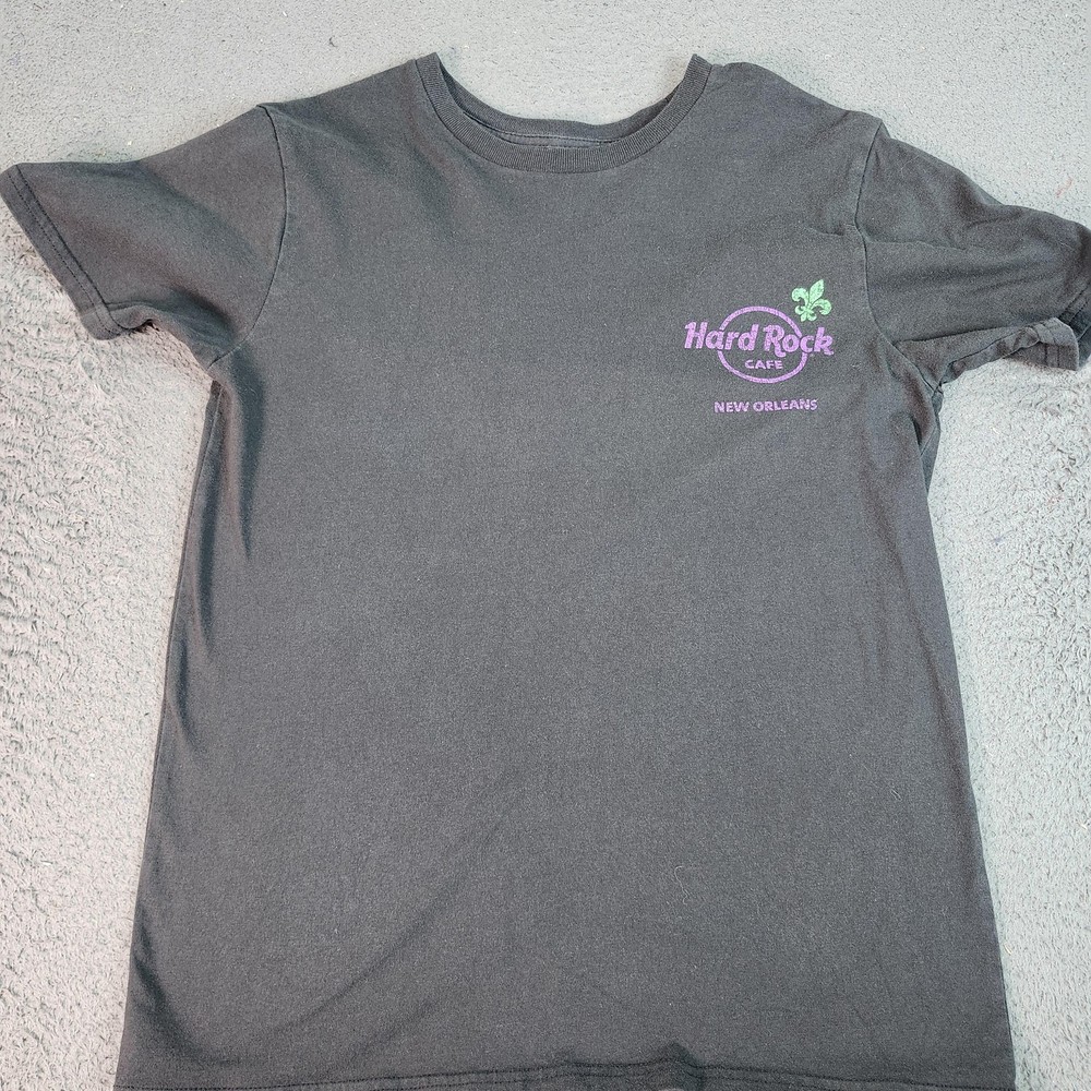 Hard Rock Cafe New Orleans Shirt Mens Medium Black Mardi Gras Graphic Music Tee