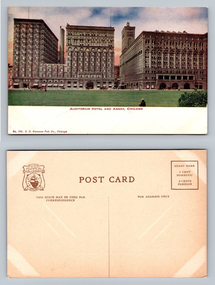 Chicago, IL-Illinois, Auditorium Hotel Annex View Souvenir Card Vintage Postcard