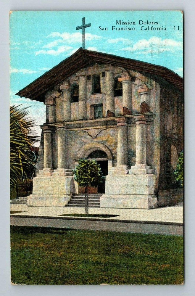 San Francisco CA-California, Mission Dolores, Exterior, Vintage Postcard