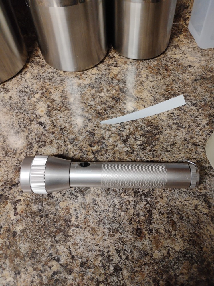 Vintage Craftsman Flashlight Silver Metal Heavy Duty Working 6+