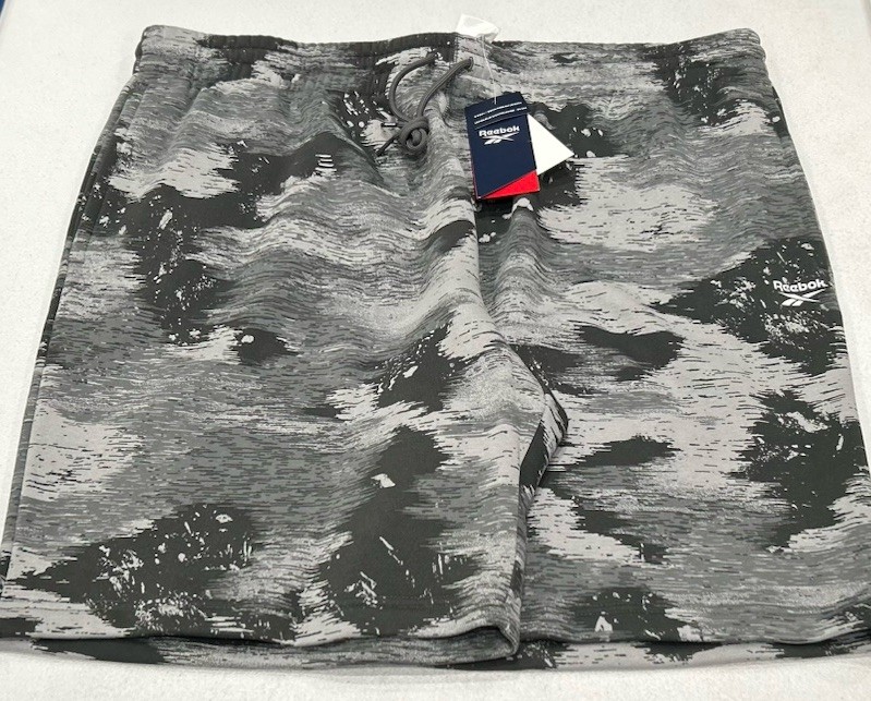 Reebok Men's Modern Camo Logo Shorts, Pure Grey, Size 2XL