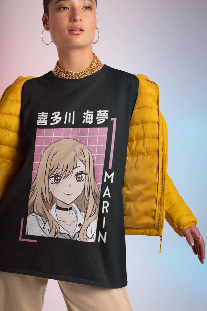 Anime My Dress Up Darling Marin Kitagawa Black T Shirt