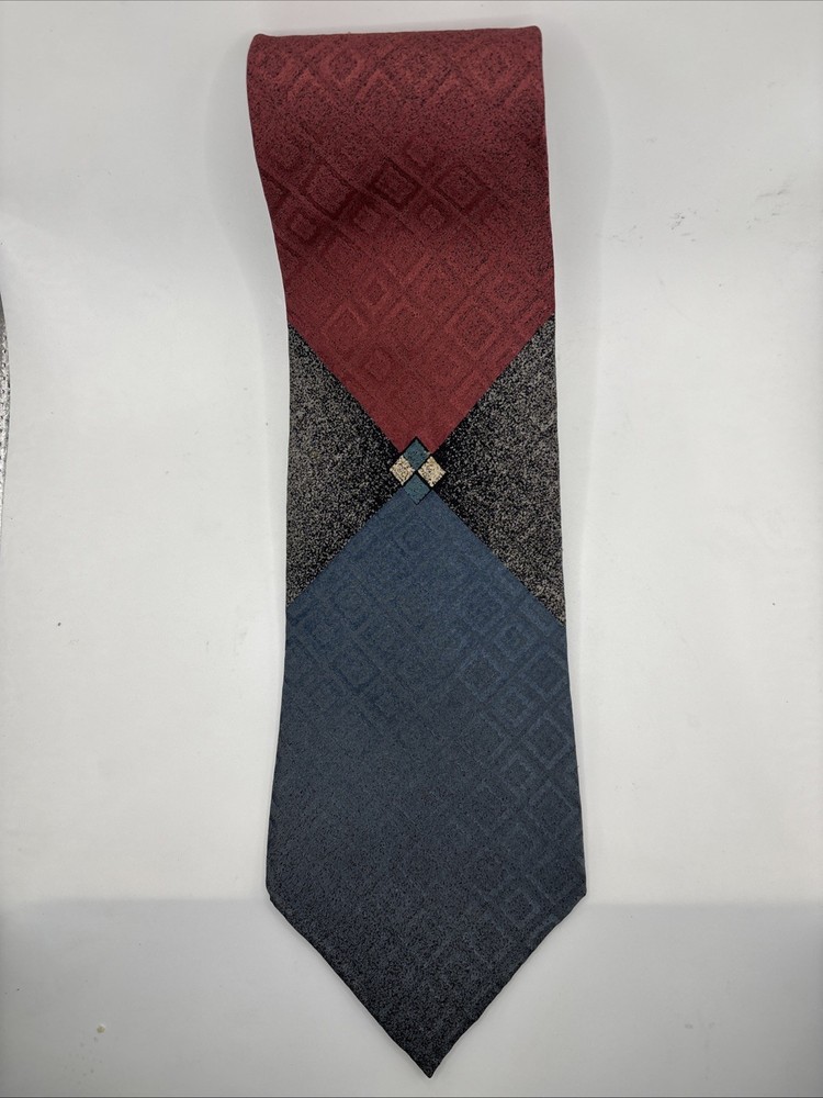 JT Beckett Men's Tie Necktie Multicolor, 100% Silk, Wide Abstract Pattern