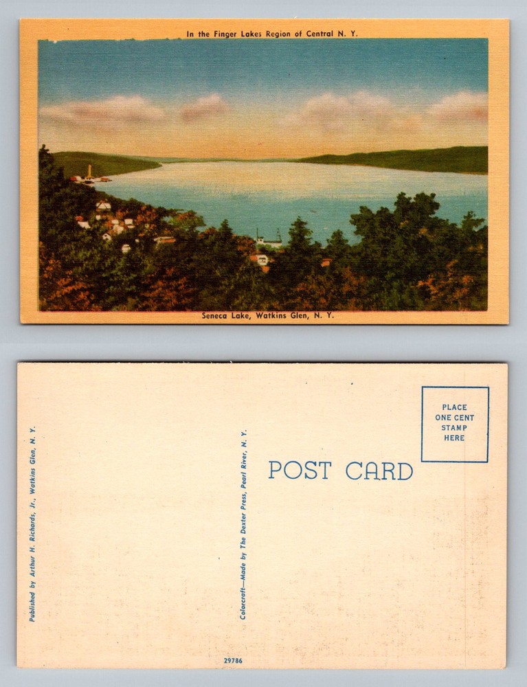 Watkins Glen, NY-New York, Seneca Lake Finger Lakes Region Vintage Postcard
